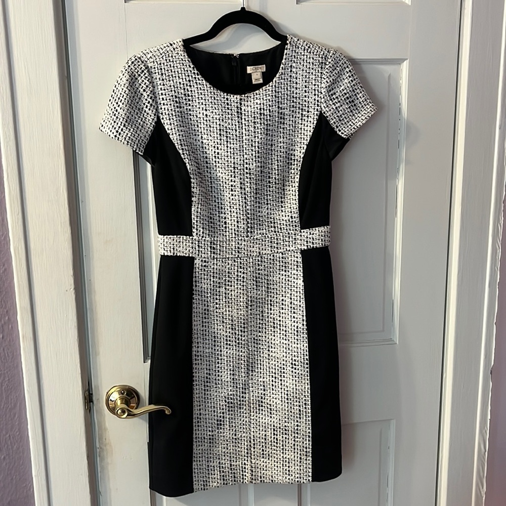 J. Crew Black and White Patterned Dress